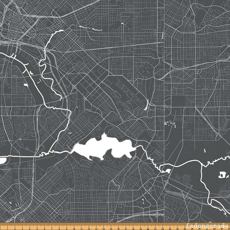 Destinations Map in Charcoal