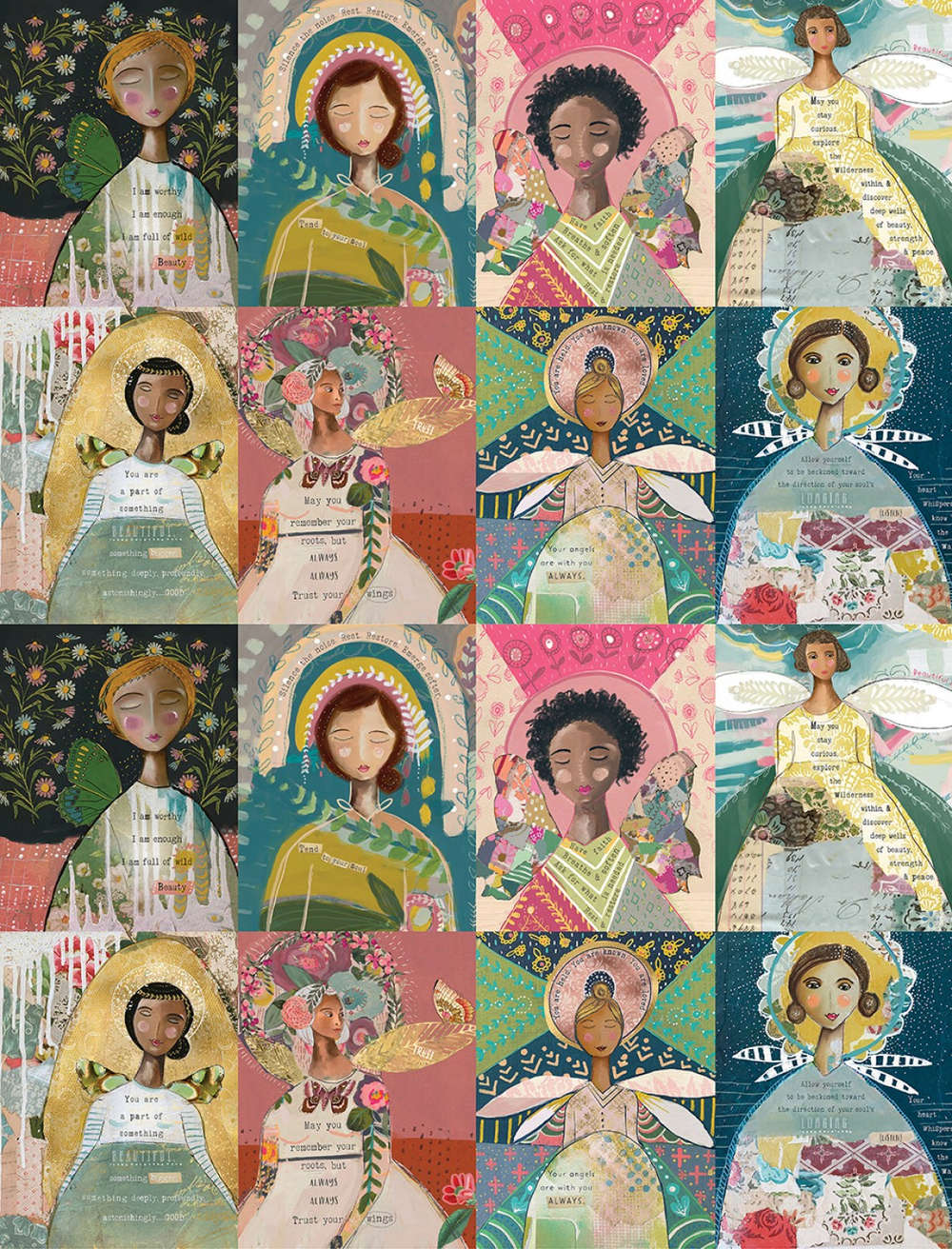 Angel Collage Panel  - Panel mit 20 wunderschönen Engeln