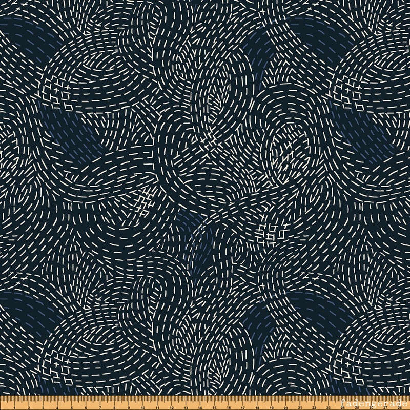 Indigo Stitched Waves